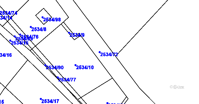 Parcela st. 2534/72 v KÚ Dolní Chodov, Katastrální mapa