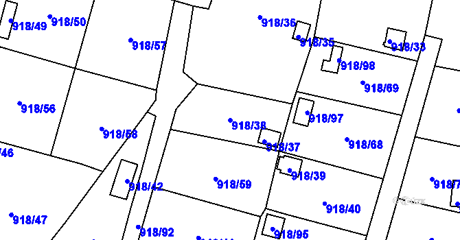 Parcela st. 918/38 v KÚ Dolní Chodov, Katastrální mapa