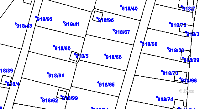 Parcela st. 918/66 v KÚ Dolní Chodov, Katastrální mapa