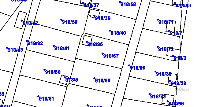 Parcela st. 918/67 v KÚ Dolní Chodov, Katastrální mapa