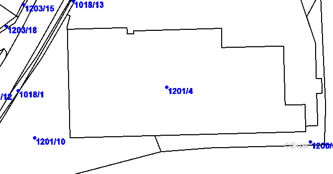 Parcela st. 1201/4 v KÚ Dolní Chodov, Katastrální mapa