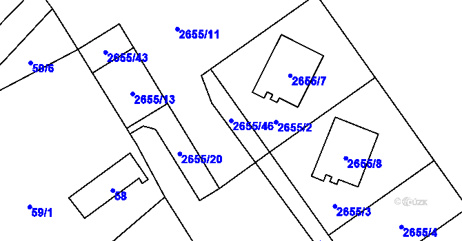 Parcela st. 2655/46 v KÚ Dolní Chodov, Katastrální mapa