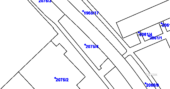 Parcela st. 2075/4 v KÚ Dolní Chodov, Katastrální mapa
