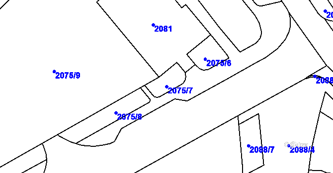 Parcela st. 2075/7 v KÚ Dolní Chodov, Katastrální mapa