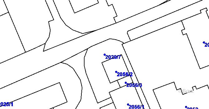 Parcela st. 2029/7 v KÚ Dolní Chodov, Katastrální mapa