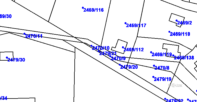 Parcela st. 2479/21 v KÚ Dolní Chodov, Katastrální mapa