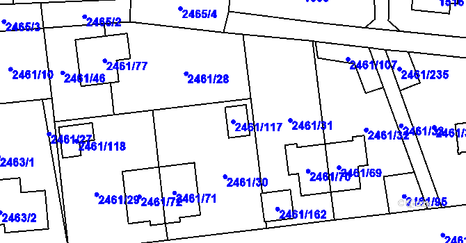 Parcela st. 2461/117 v KÚ Dolní Chodov, Katastrální mapa