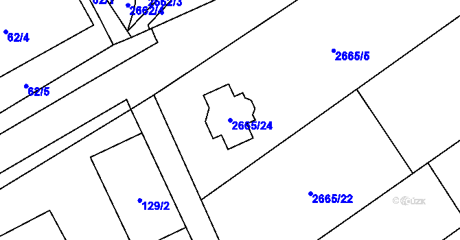 Parcela st. 2665/24 v KÚ Dolní Chodov, Katastrální mapa