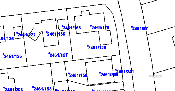 Parcela st. 2461/128 v KÚ Dolní Chodov, Katastrální mapa