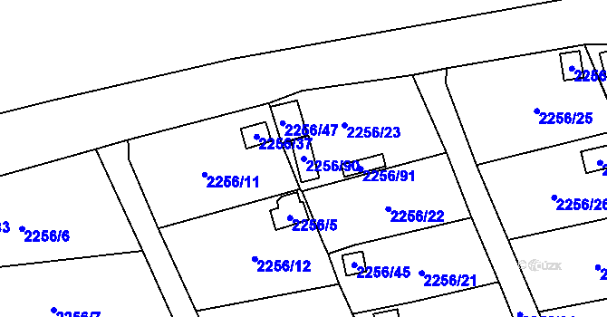 Parcela st. 2256/90 v KÚ Dolní Chodov, Katastrální mapa