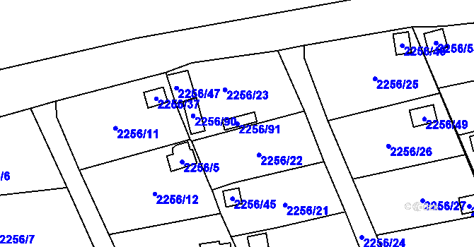 Parcela st. 2256/91 v KÚ Dolní Chodov, Katastrální mapa
