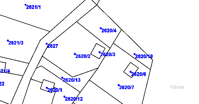 Parcela st. 2620/3 v KÚ Dolní Chodov, Katastrální mapa