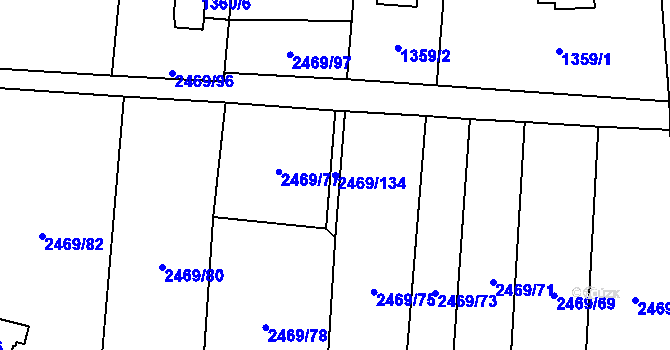 Parcela st. 2469/134 v KÚ Dolní Chodov, Katastrální mapa