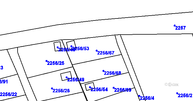 Parcela st. 2256/67 v KÚ Dolní Chodov, Katastrální mapa