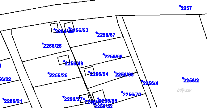 Parcela st. 2256/68 v KÚ Dolní Chodov, Katastrální mapa