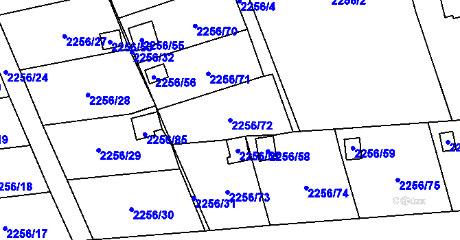 Parcela st. 2256/72 v KÚ Dolní Chodov, Katastrální mapa
