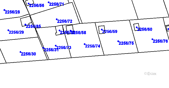 Parcela st. 2256/74 v KÚ Dolní Chodov, Katastrální mapa