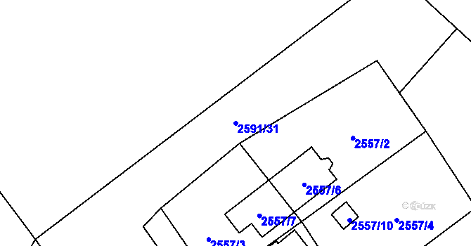 Parcela st. 2591/31 v KÚ Dolní Chodov, Katastrální mapa