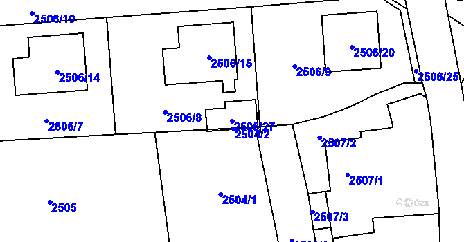 Parcela st. 2506/27 v KÚ Dolní Chodov, Katastrální mapa