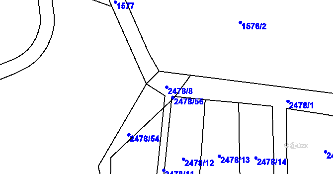 Parcela st. 2478/8 v KÚ Dolní Chodov, Katastrální mapa