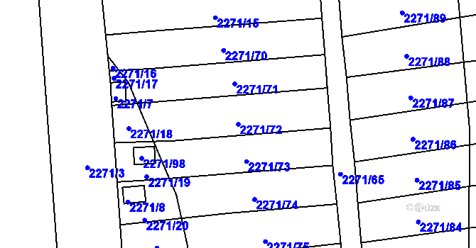 Parcela st. 2271/72 v KÚ Dolní Chodov, Katastrální mapa