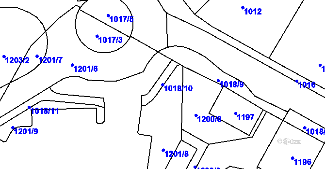 Parcela st. 1018/10 v KÚ Dolní Chodov, Katastrální mapa