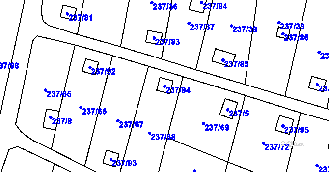 Parcela st. 237/94 v KÚ Dolní Chodov, Katastrální mapa