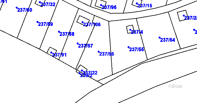 Parcela st. 237/56 v KÚ Dolní Chodov, Katastrální mapa