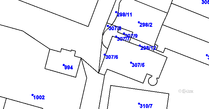 Parcela st. 307/6 v KÚ Dolní Chodov, Katastrální mapa