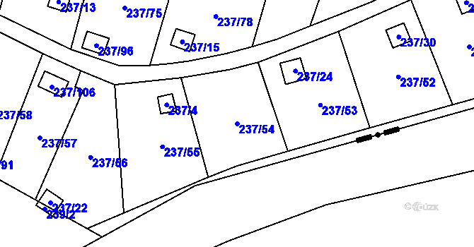 Parcela st. 237/54 v KÚ Dolní Chodov, Katastrální mapa