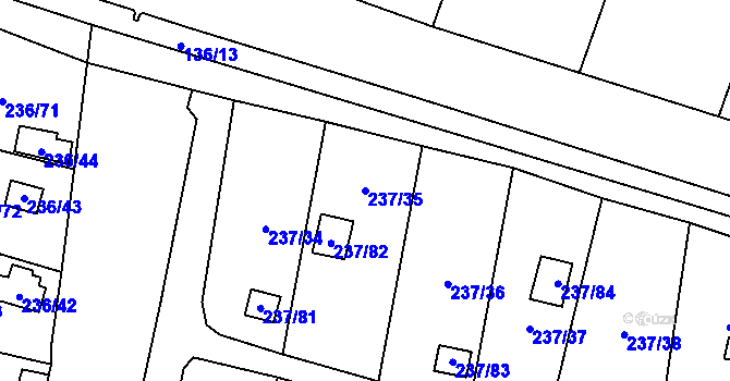 Parcela st. 237/35 v KÚ Dolní Chodov, Katastrální mapa