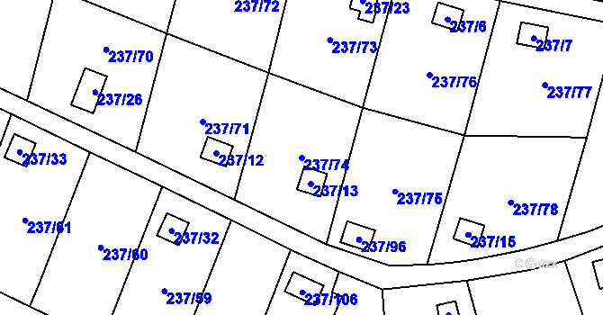Parcela st. 237/74 v KÚ Dolní Chodov, Katastrální mapa