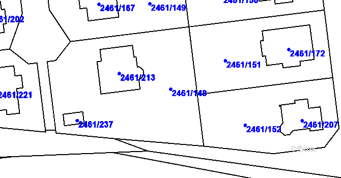 Parcela st. 2461/148 v KÚ Dolní Chodov, Katastrální mapa