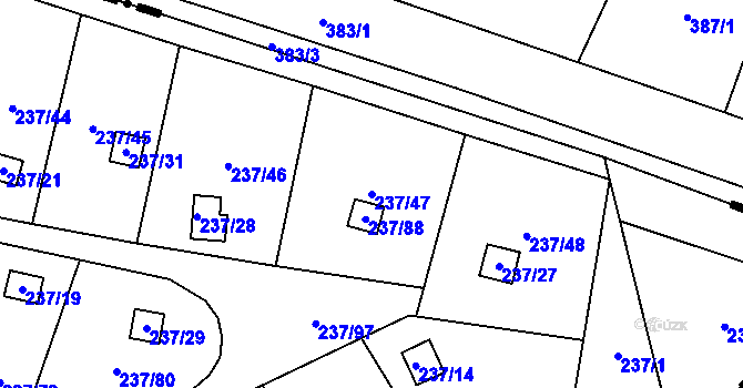 Parcela st. 237/47 v KÚ Dolní Chodov, Katastrální mapa