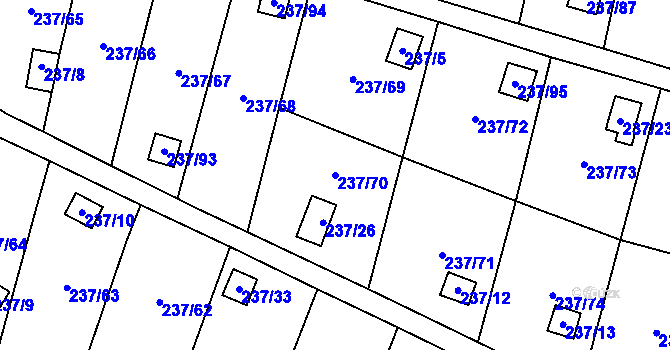 Parcela st. 237/70 v KÚ Dolní Chodov, Katastrální mapa