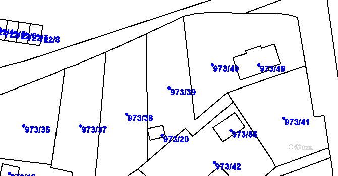 Parcela st. 973/39 v KÚ Dolní Chodov, Katastrální mapa
