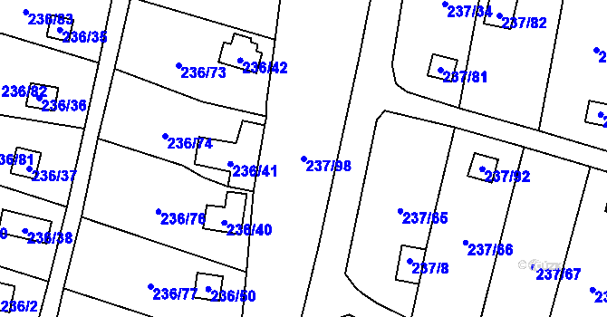 Parcela st. 237/98 v KÚ Dolní Chodov, Katastrální mapa