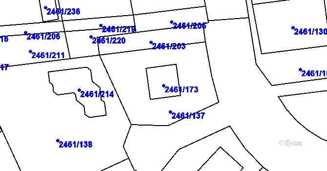 Parcela st. 2461/173 v KÚ Dolní Chodov, Katastrální mapa