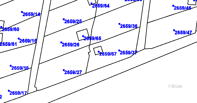 Parcela st. 2659/67 v KÚ Dolní Chodov, Katastrální mapa
