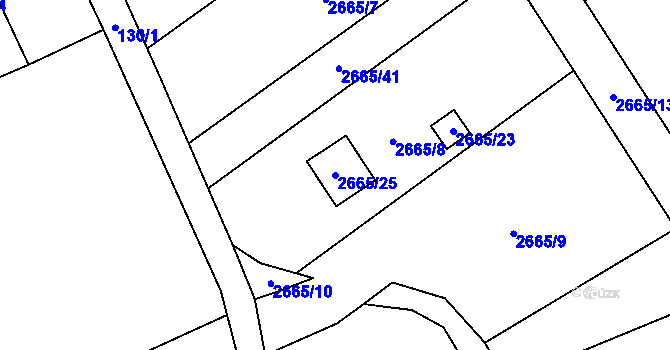 Parcela st. 2665/25 v KÚ Dolní Chodov, Katastrální mapa