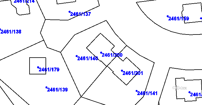 Parcela st. 2461/200 v KÚ Dolní Chodov, Katastrální mapa