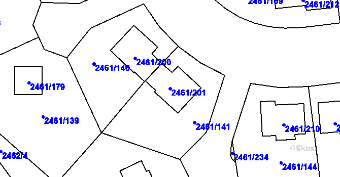 Parcela st. 2461/201 v KÚ Dolní Chodov, Katastrální mapa