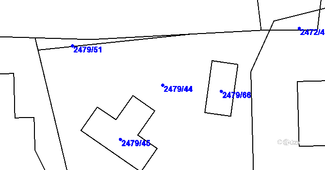 Parcela st. 2479/44 v KÚ Dolní Chodov, Katastrální mapa