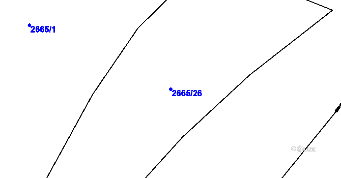Parcela st. 2665/26 v KÚ Dolní Chodov, Katastrální mapa