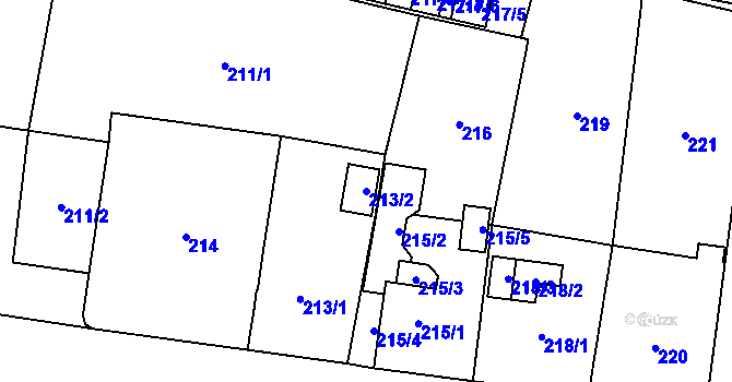 Parcela st. 213/2 v KÚ Dolní Chodov, Katastrální mapa