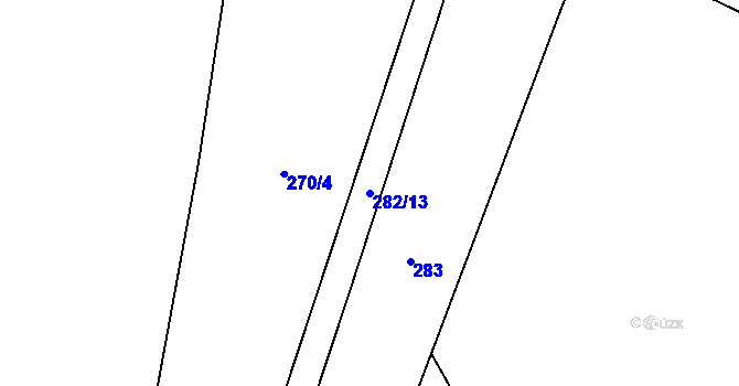 Parcela st. 282/13 v KÚ Dolní Kramolín, Katastrální mapa