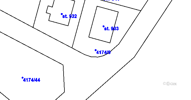 Parcela st. 4174/9 v KÚ Chodová Planá, Katastrální mapa