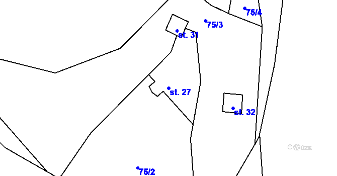 Parcela st. 27 v KÚ Pístov, Katastrální mapa