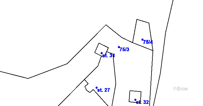 Parcela st. 31 v KÚ Pístov, Katastrální mapa