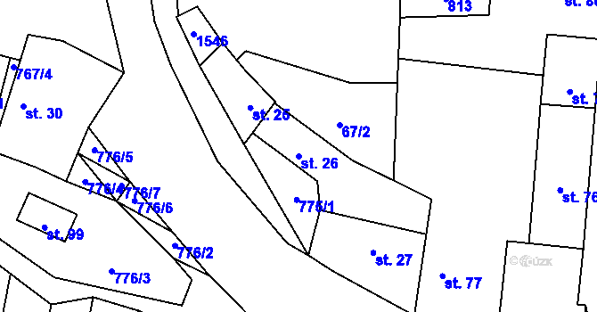 Parcela st. 26 v KÚ Chodovlice, Katastrální mapa